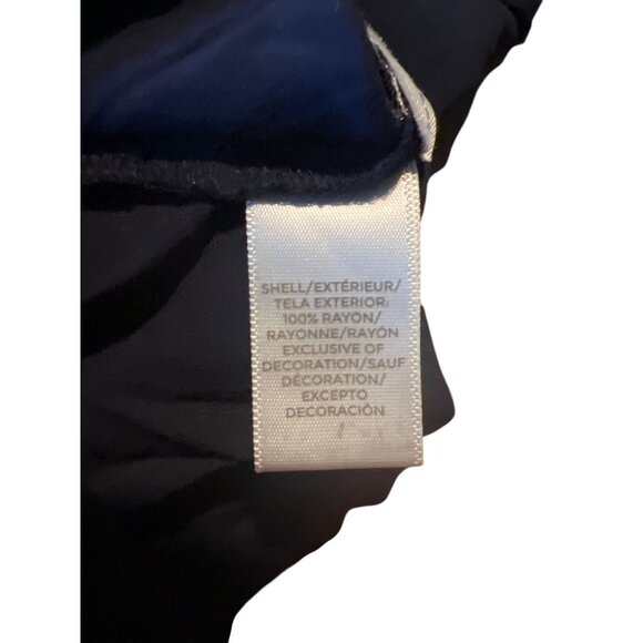 Ann Taylor Loft Navy Peasant Blouse Red Embroidered Details Boho Size small - Picture 5 of 6